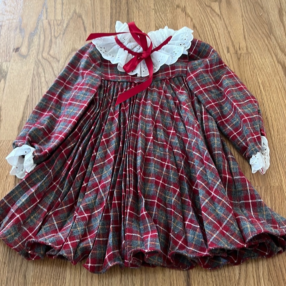 Vintage girls plaid dress